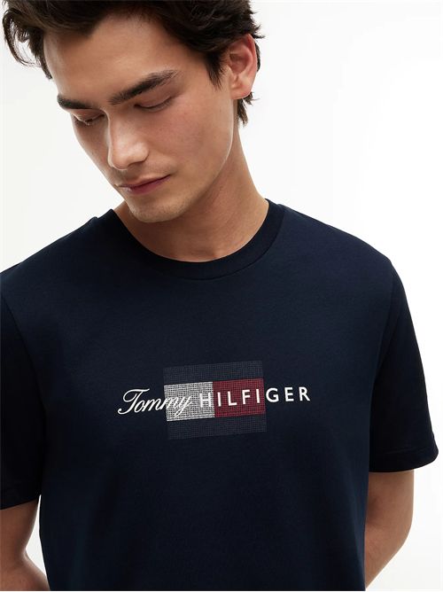 T-shirt in jersey con grafica bandiera TOMMY HILFIGER | MW0MW43226/DW5